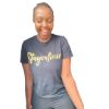 T-shirt.gold print