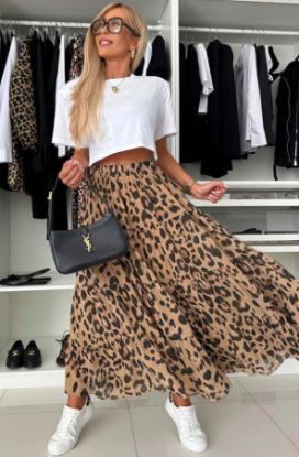 Bild von Animal print Maxi skirt